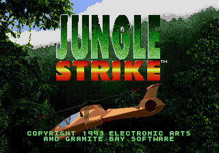 Jungle Strike title screen for Sega Mega Drive
